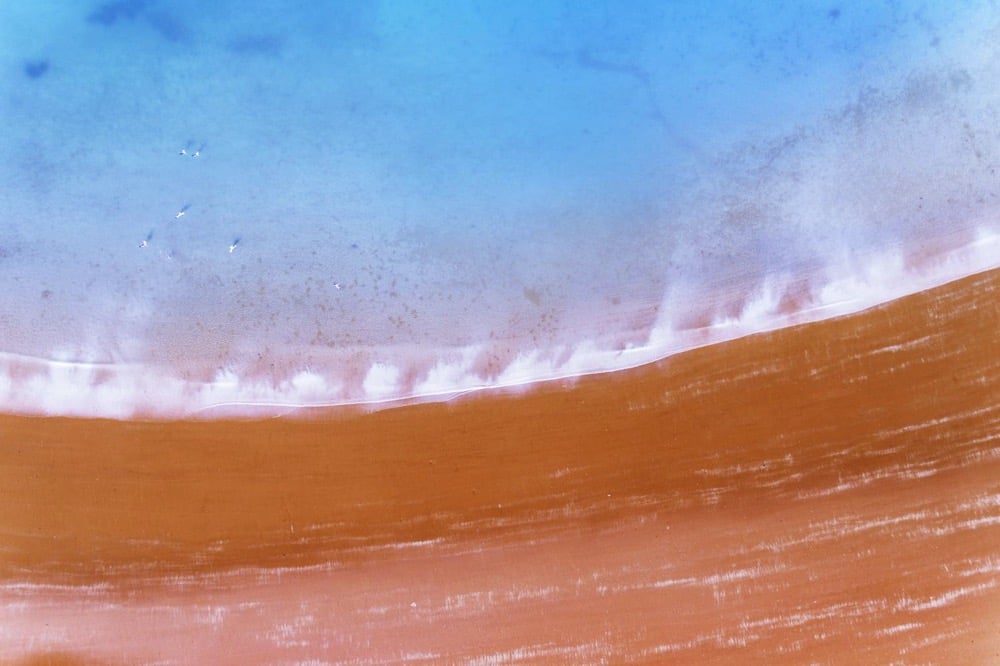 overhead view of a beach