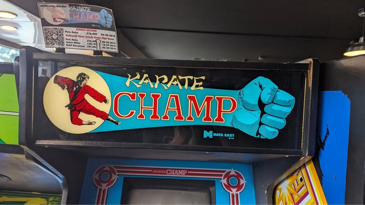 the cabinet marquee for Karate Champ