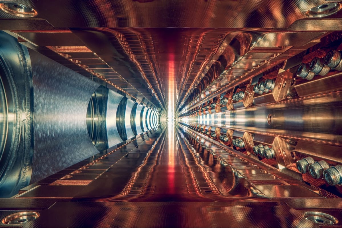 photo of the inside of a particle accelerator