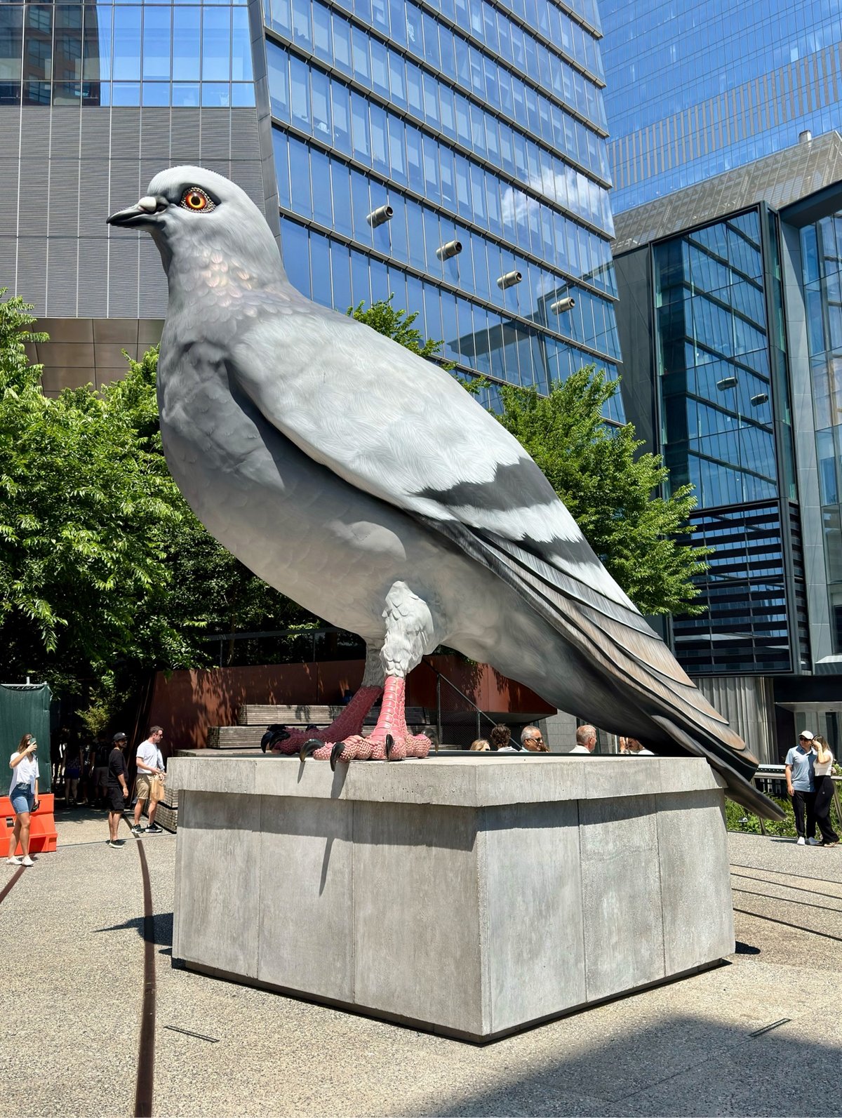 a large pigeon sculpture