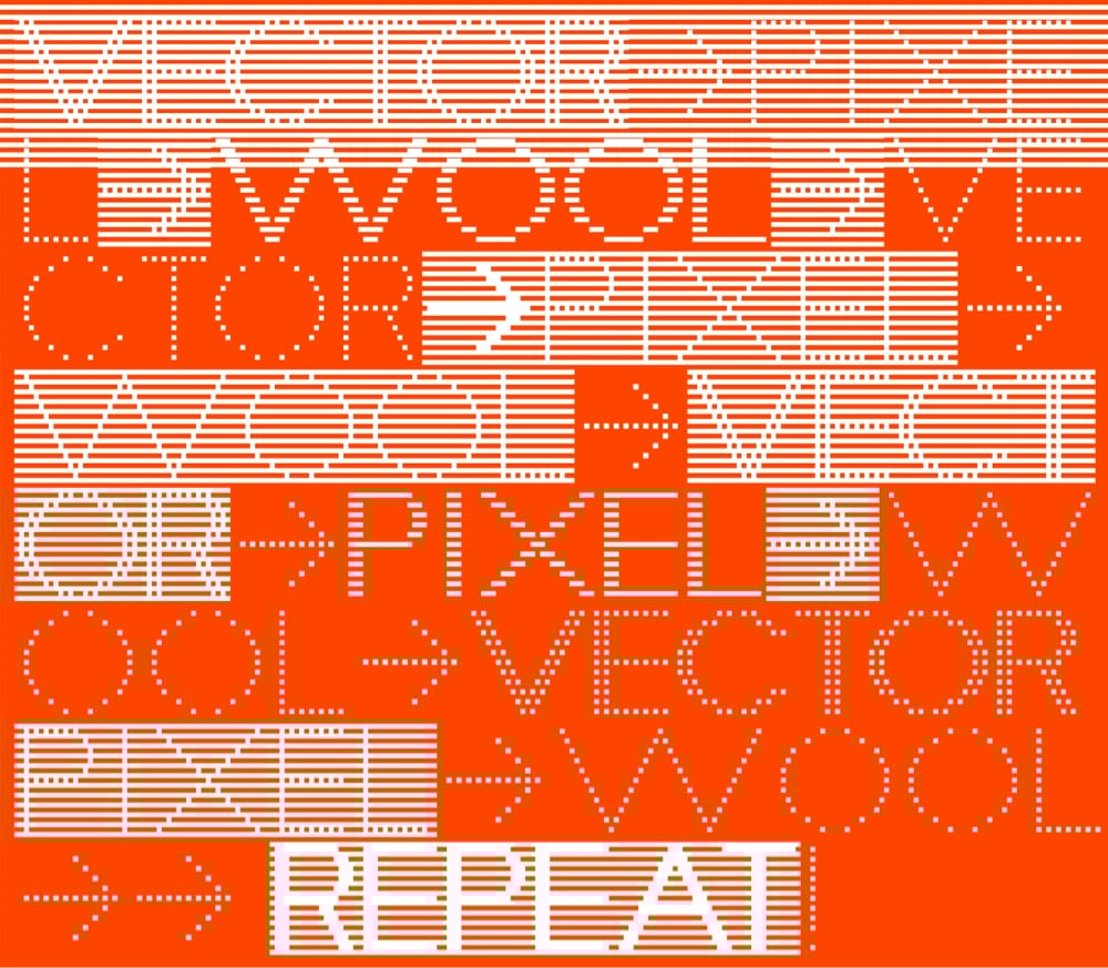 words set in the Knit Grotesk typeface, designed for hand knitting