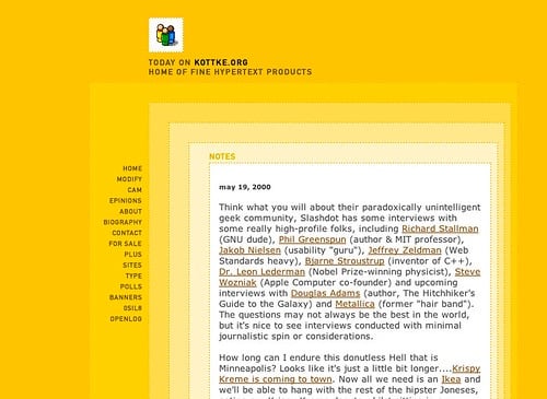kottke.org, circa late 1999