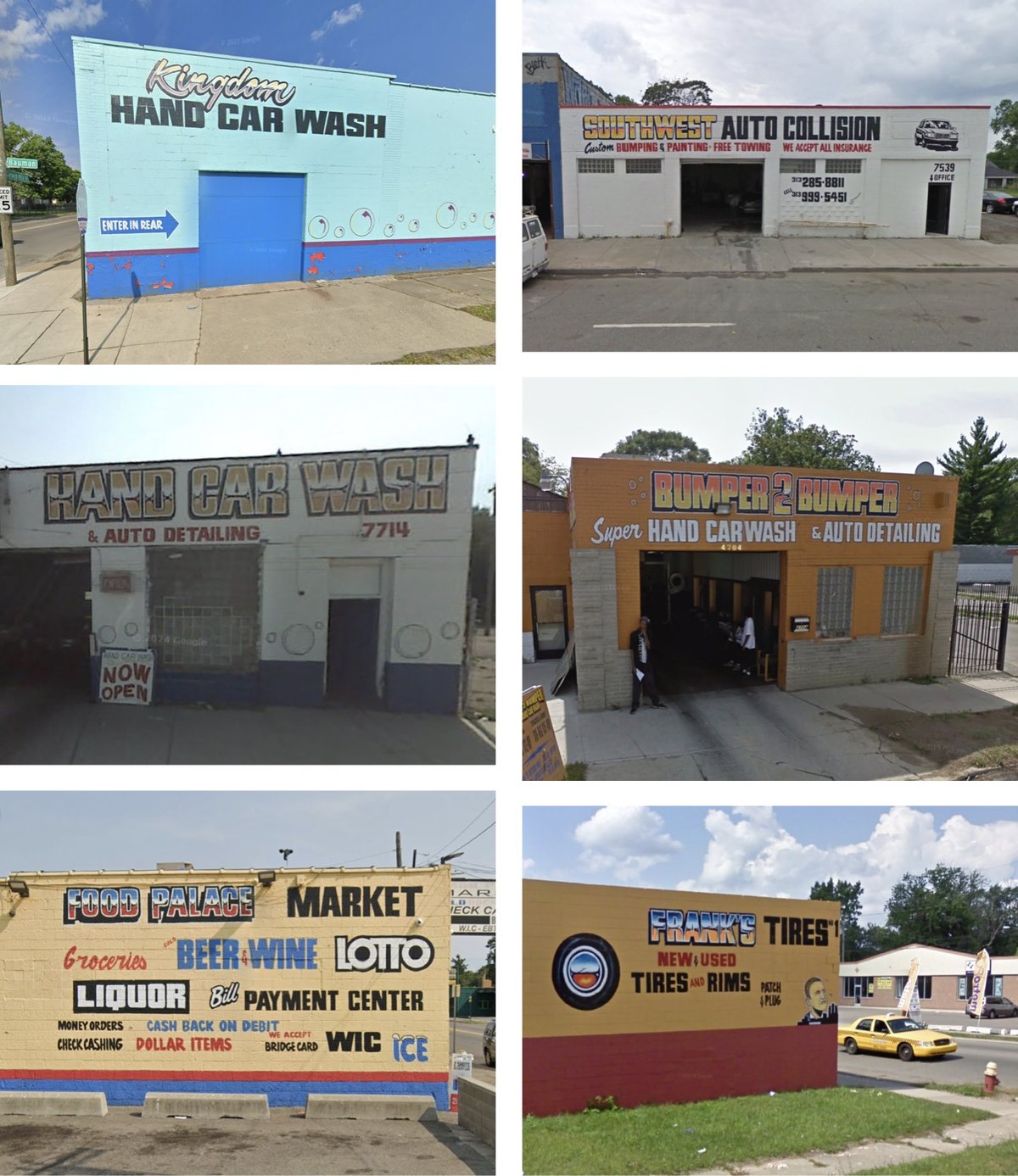 a number of storefront signs