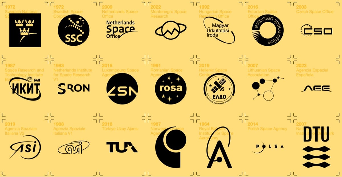 a number of logos of European space agencies