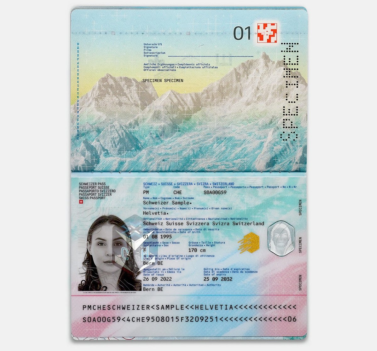 the photo page of a Swiss passport
