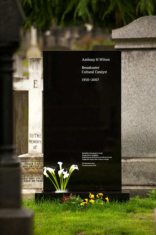 Tony Wilson's headstone