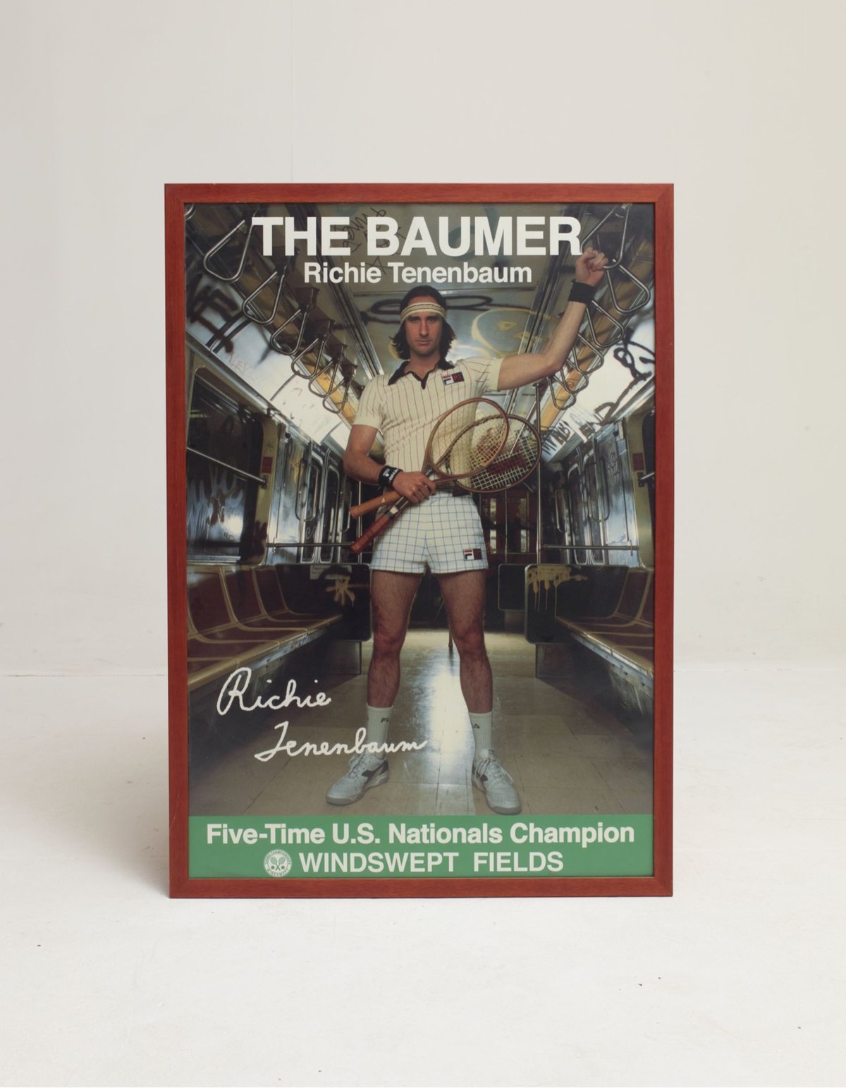 a 1980s poster of 'The Baumer', a tennis player