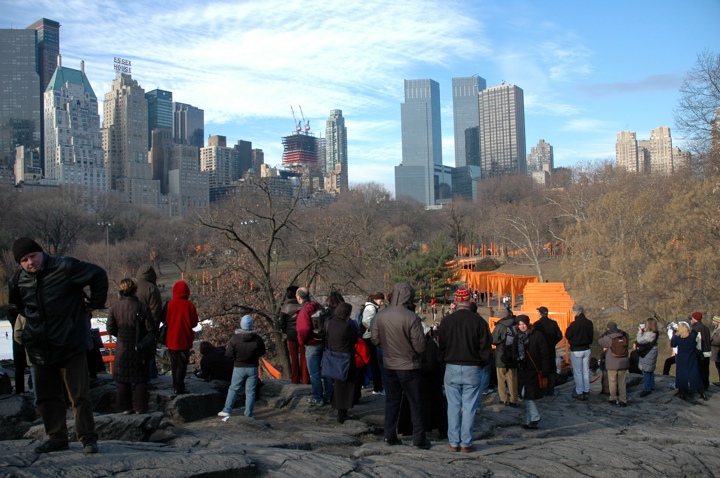 The crowd observes