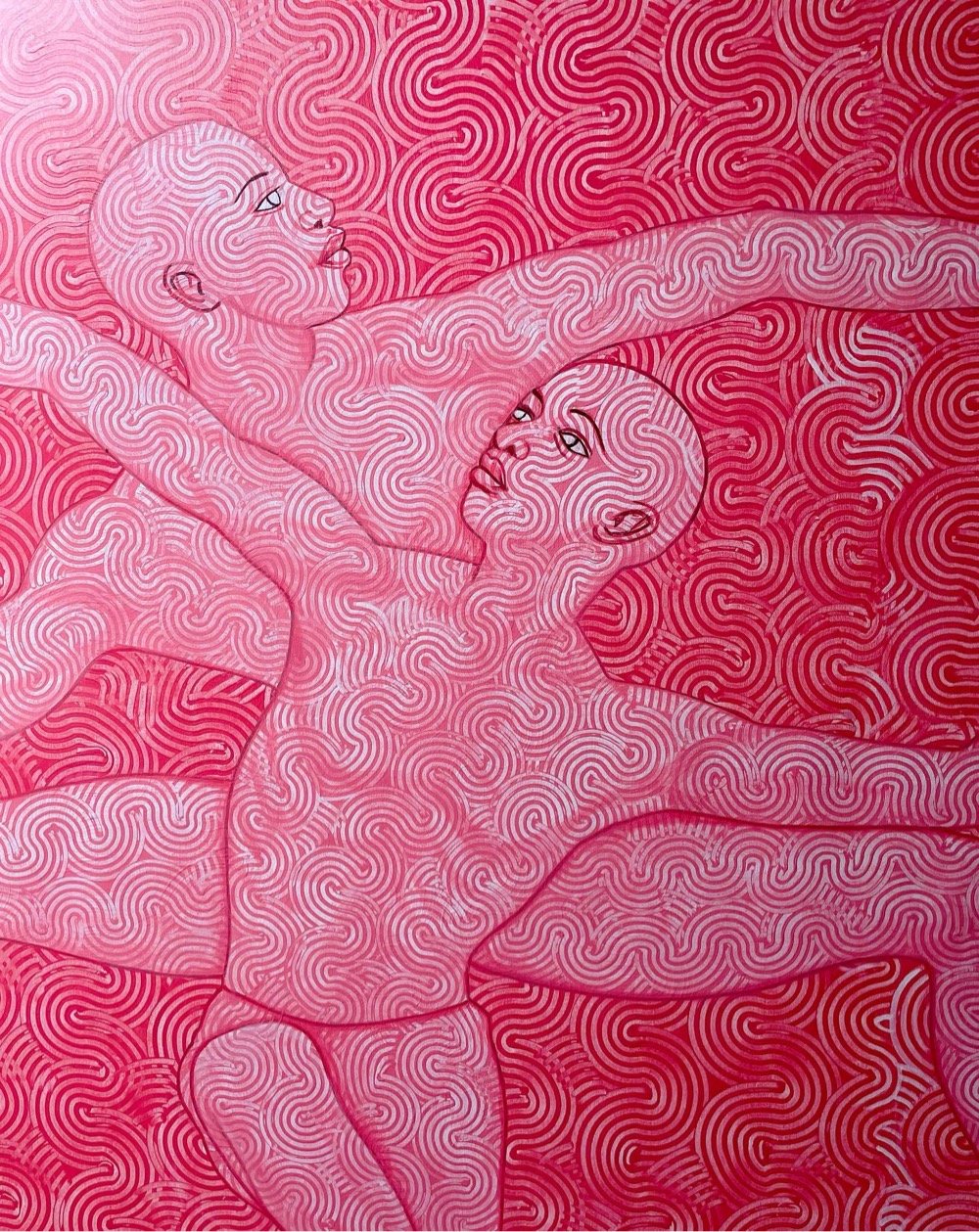 portrait of two dancers in pink