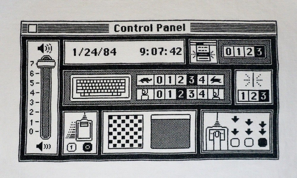 Mac OS Control Panel Cross Stitch