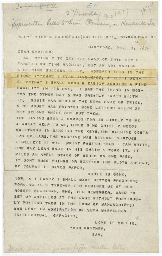 Mark Twain Typewriter