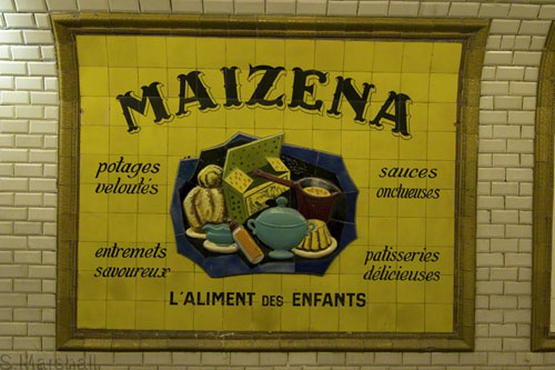 Old Paris Metro sign