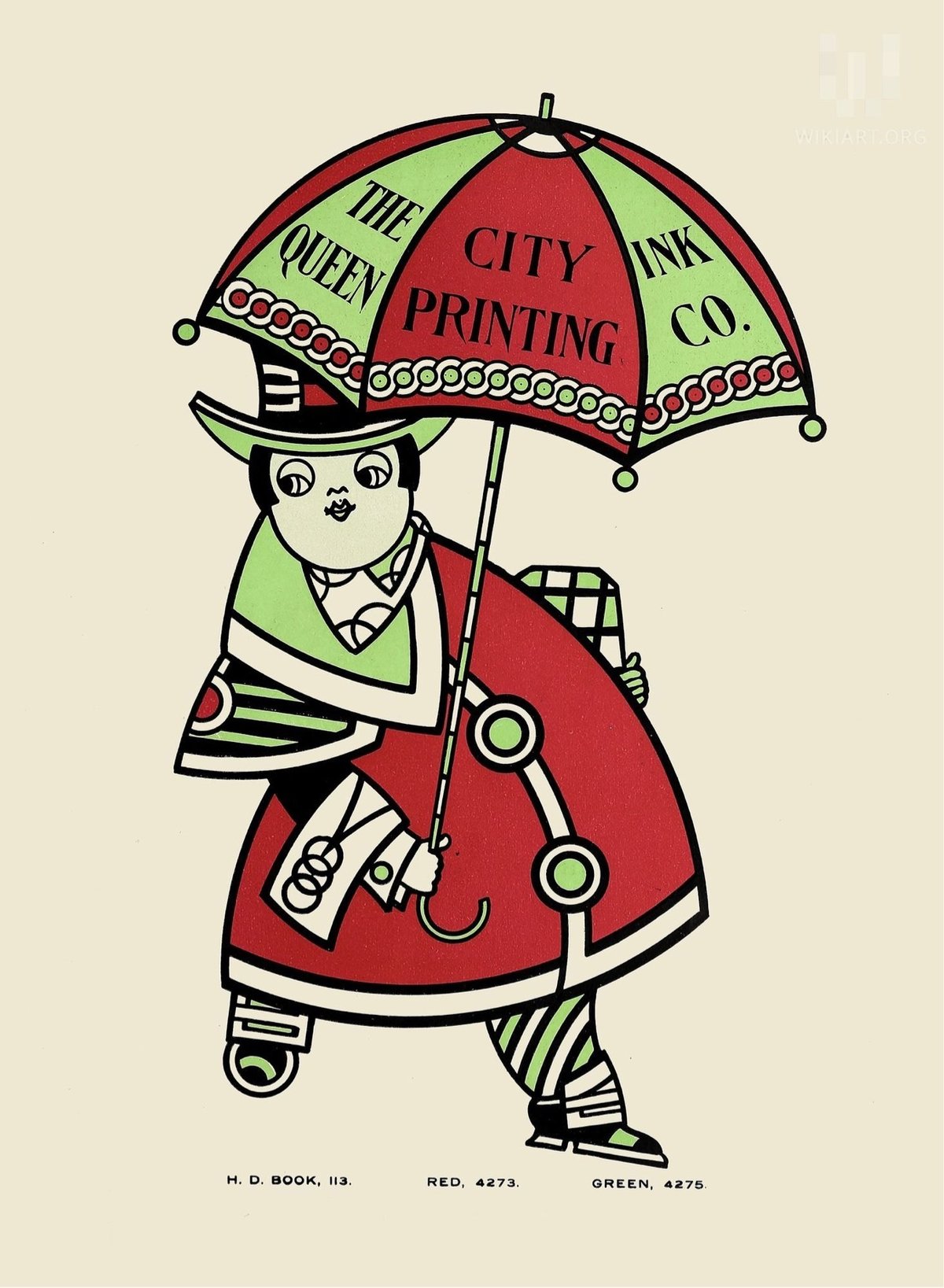 an advertisement for Queen City Ink drawn by Augustus Jansson