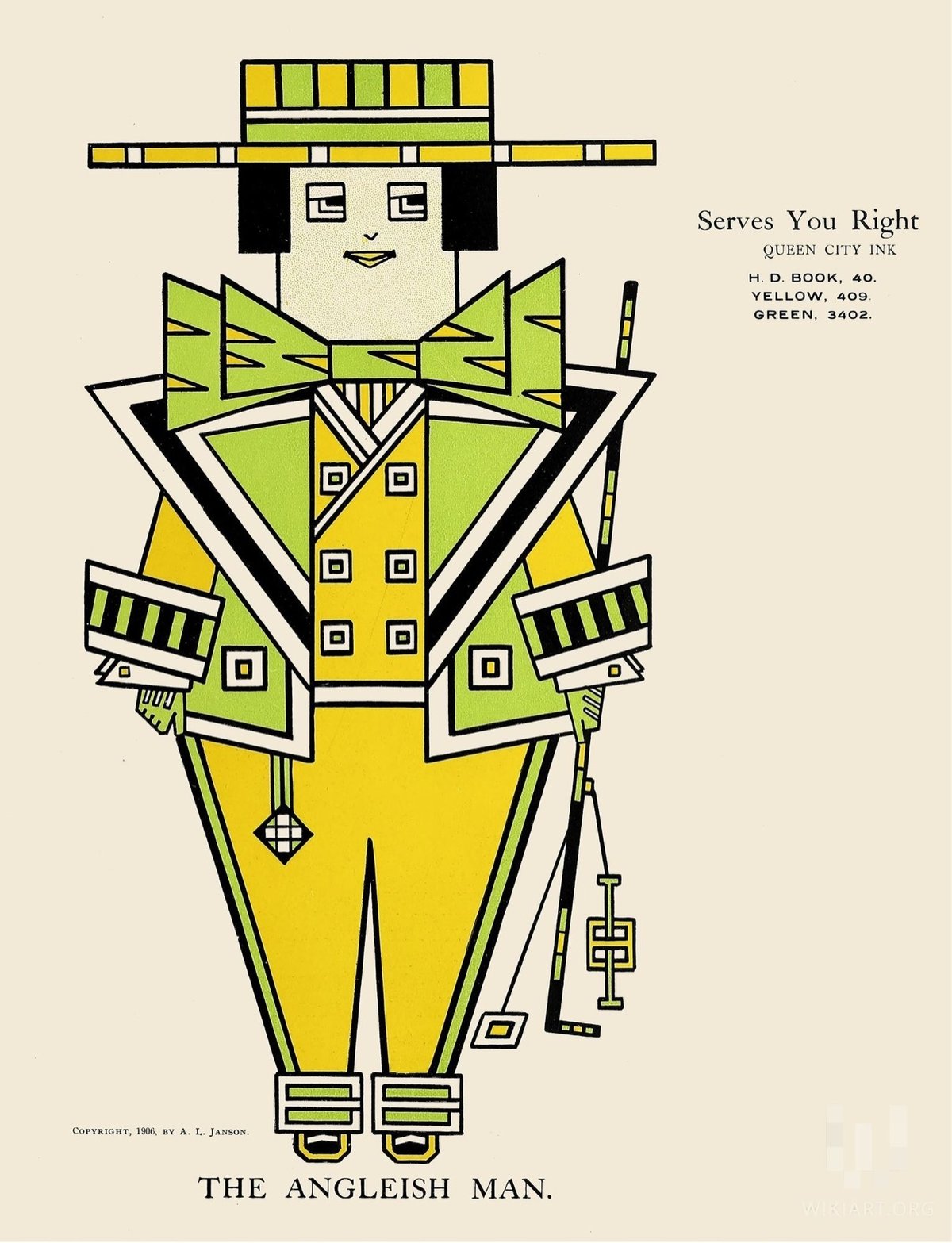 an advertisement for Queen City Ink drawn by Augustus Jansson