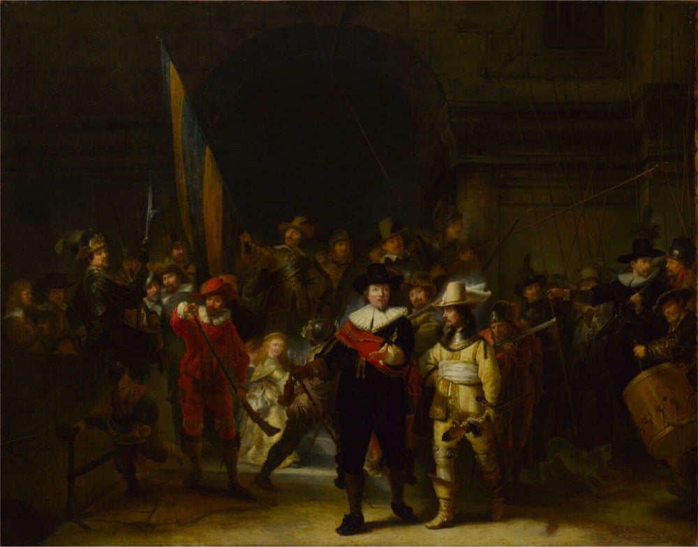 Gerrit Lundens' version of Rembrandt's The Night Watch painting