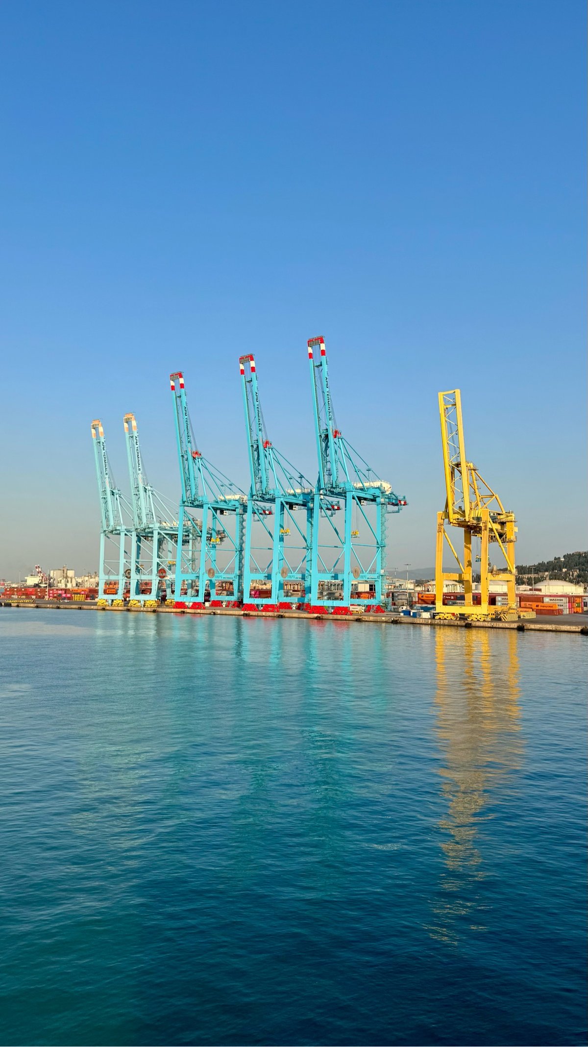 massive cranes in a shipyard