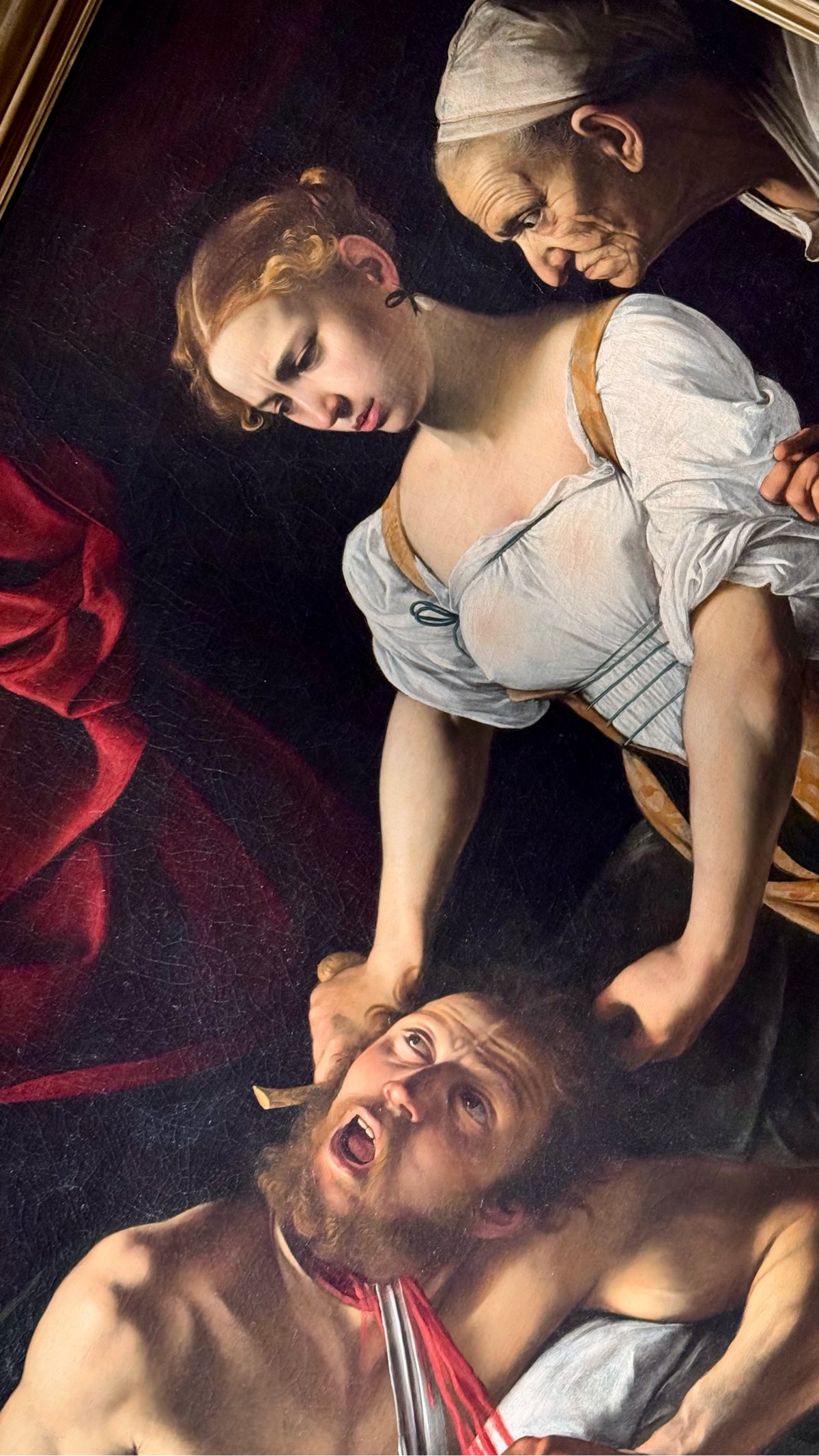 detail of Caravaggio's Judith Beheading Holofernes