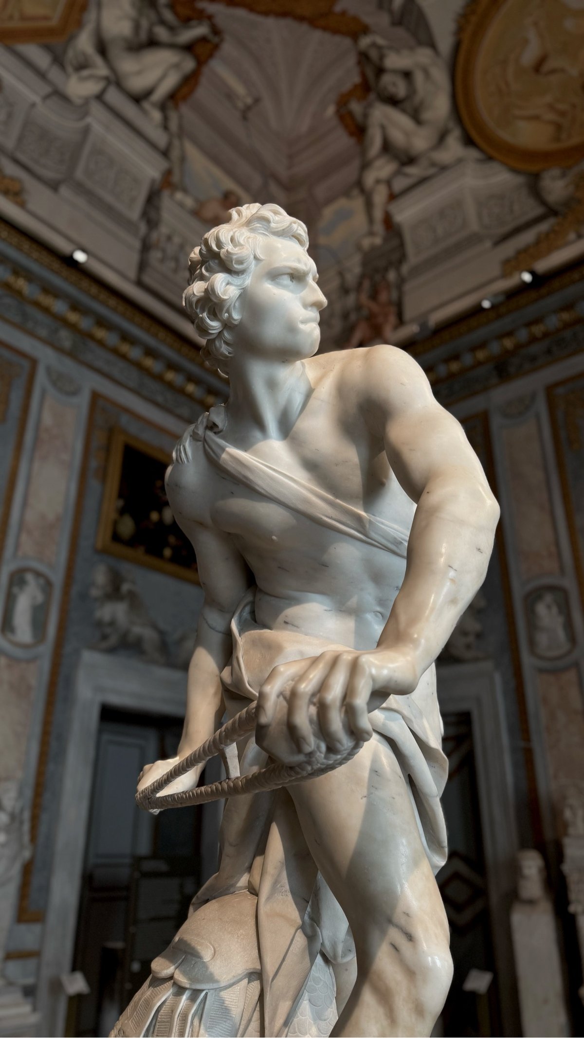 Bernini sculpture of David with his slingshot