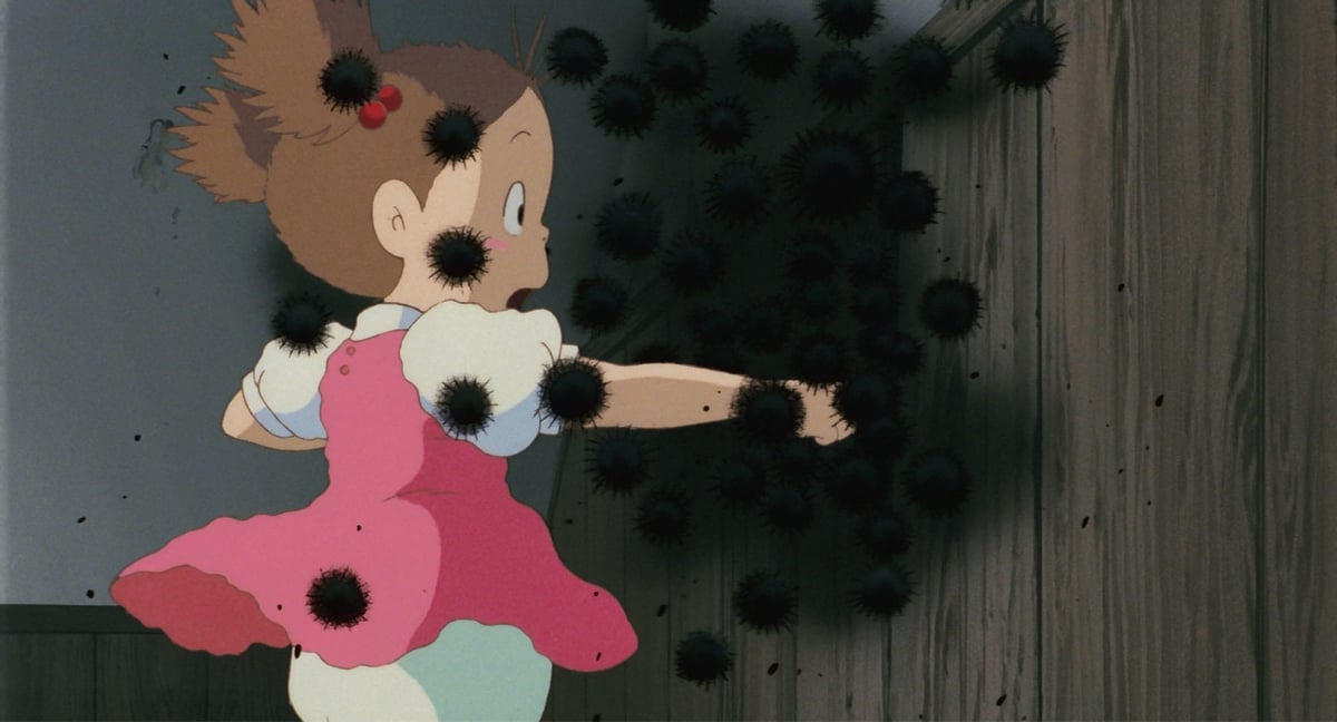 a still from a Studio Ghibli movie featuring Miyazaki's weird little guys