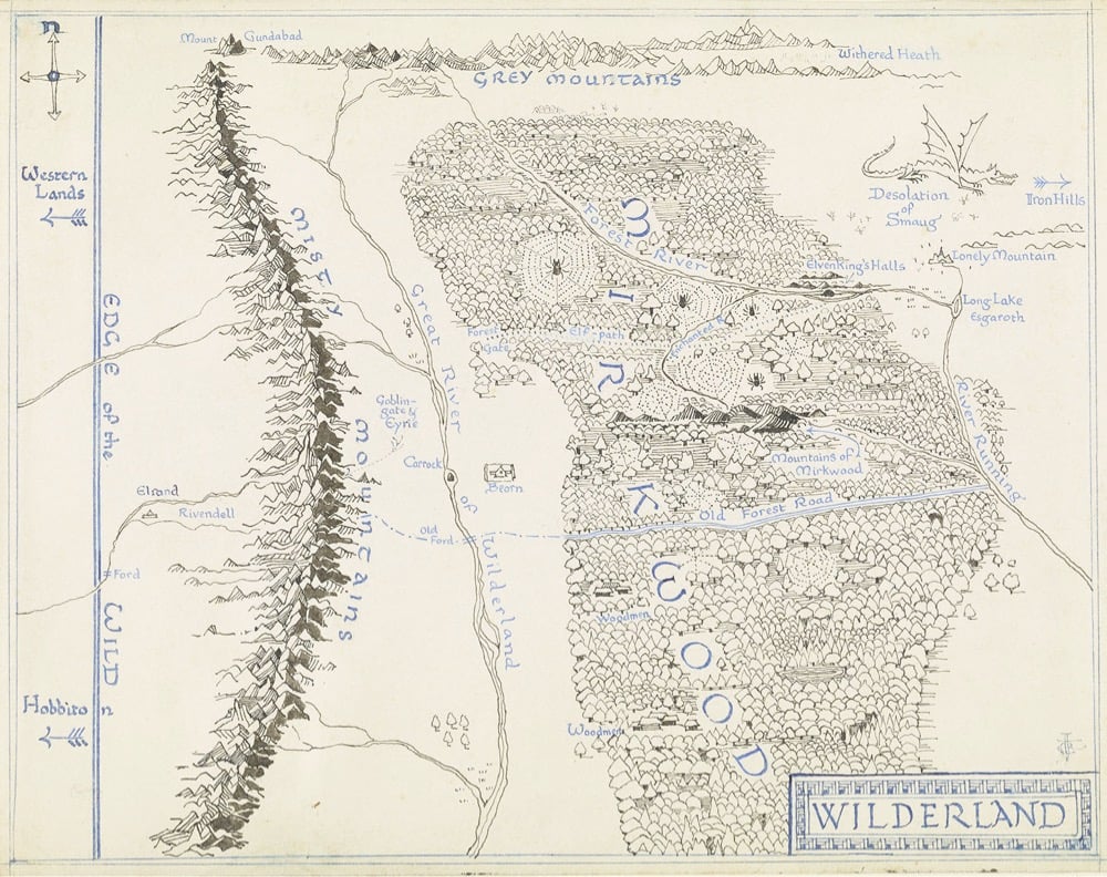 map by J.R.R. Tolkien from The Hobbit