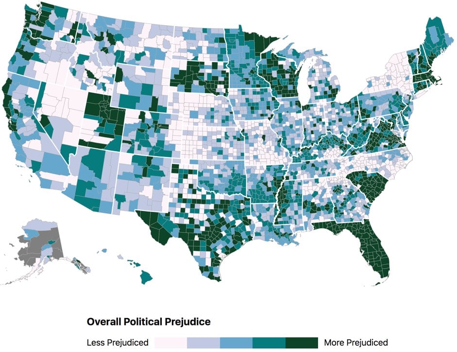 US Map of Political Prejudice