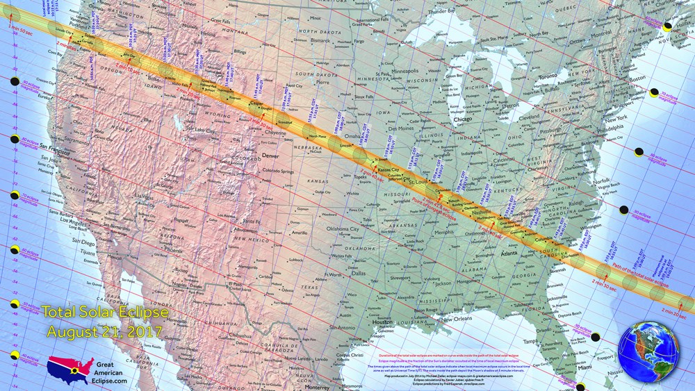 2017 Solar Eclipse Map