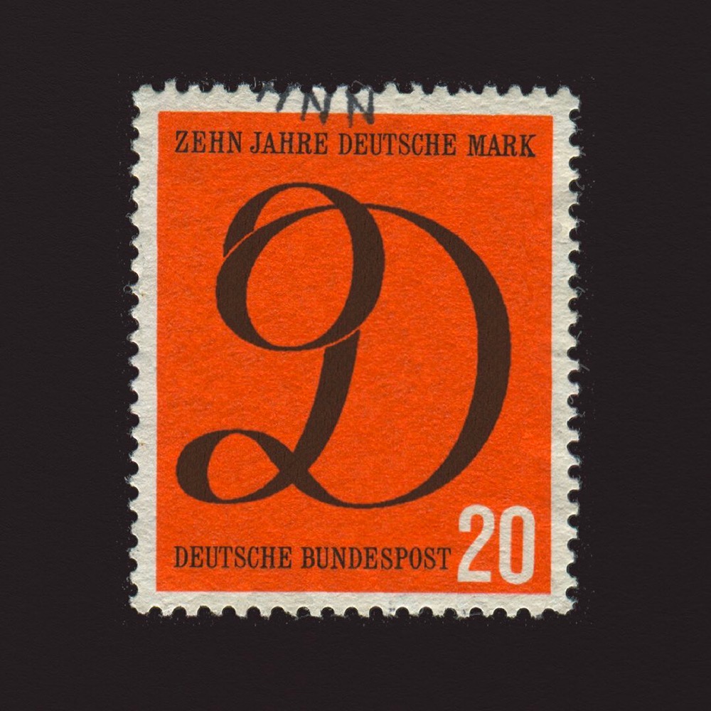 German stamp with the letter D on it