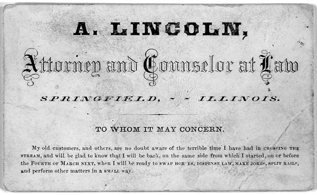 Abraham Lincoln Business Card