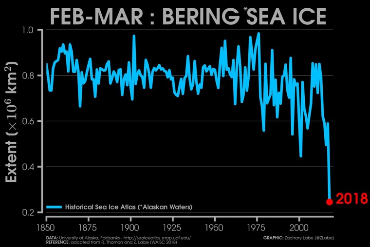 Historical Bering Sea ice level