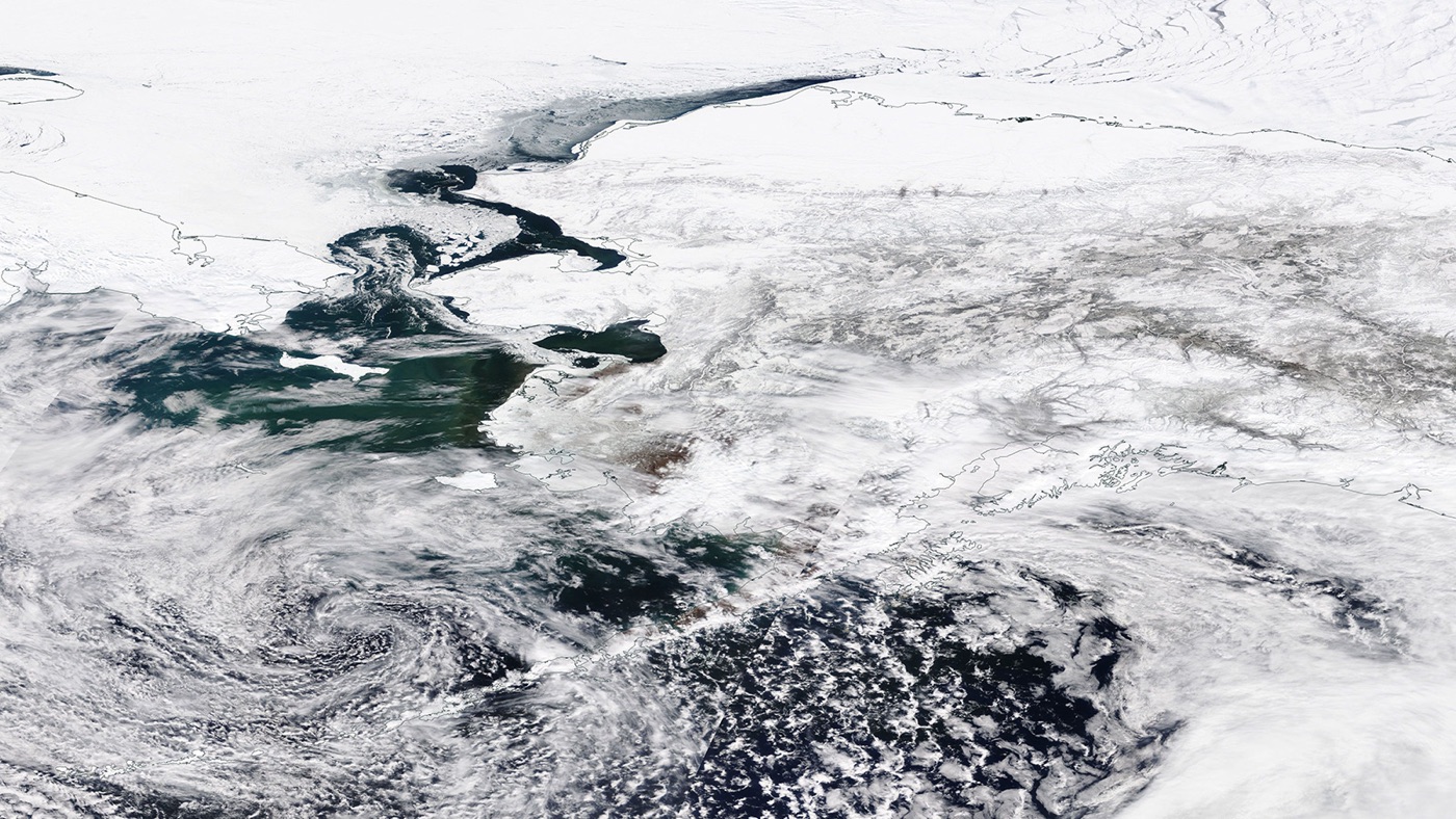Bering Sea satellite view