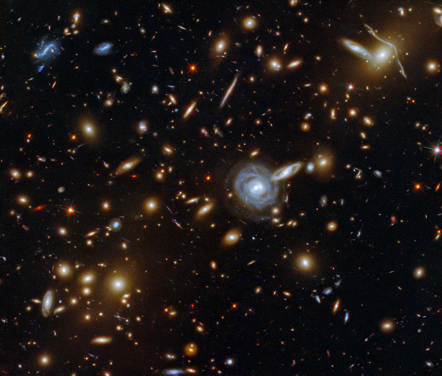 photo of a cluster of galaxies