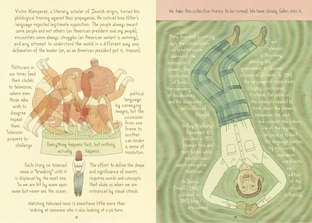 sample page spread for the graphic edition of On Tyranny