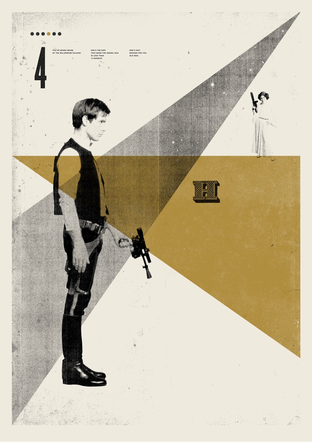 retro modern movie poster for Star Wars