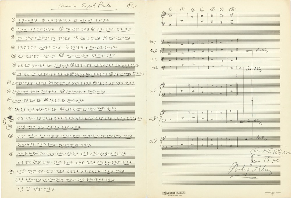 Philip Glass: Music In Eight Parts score