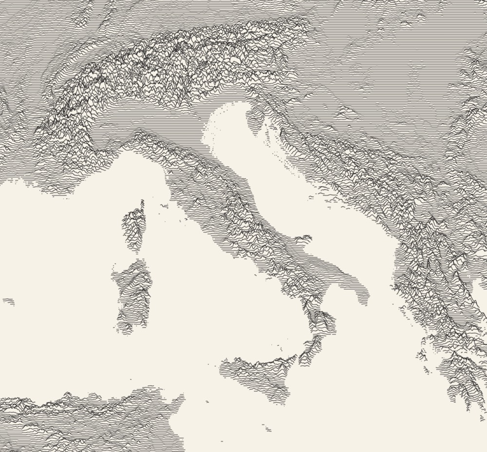 Ridgeline Map Italy