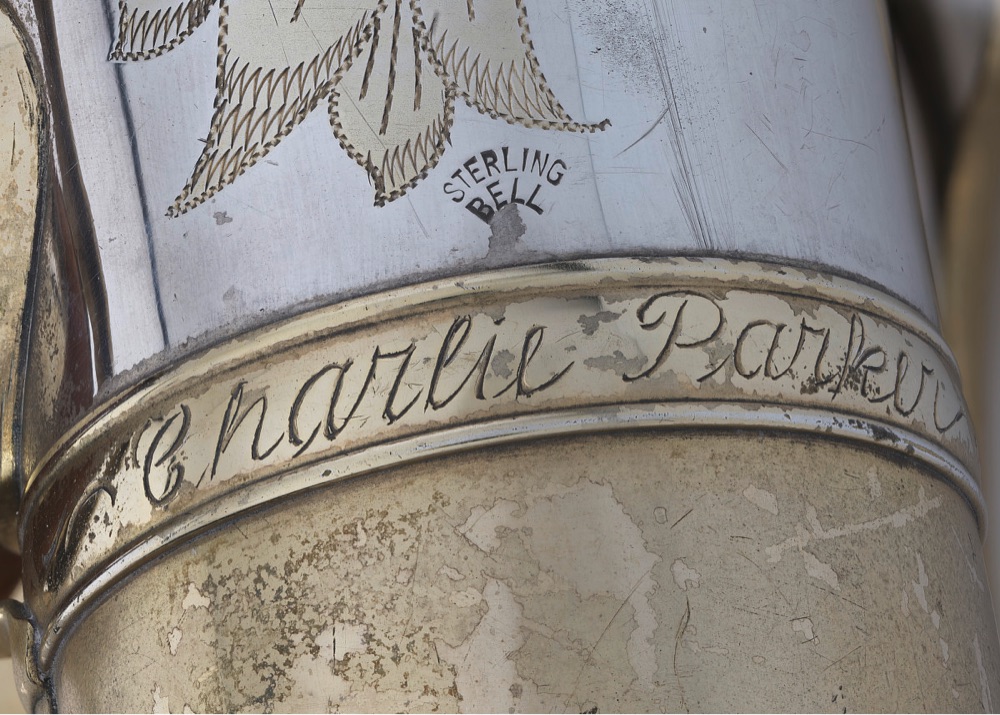 detail of Charlie Parker's saxophone