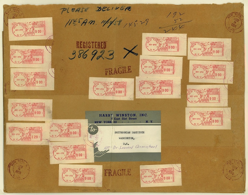 the mailing wrapper for the Hope Diamond