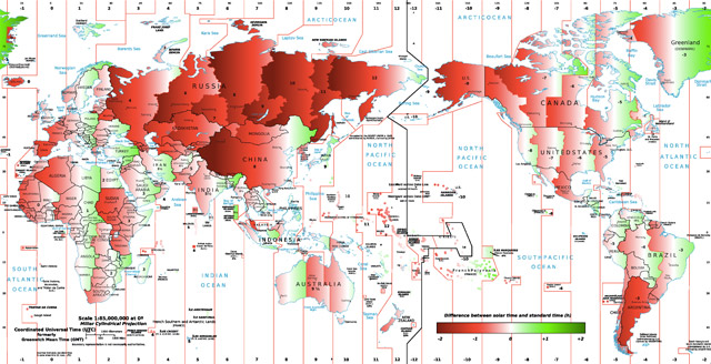 Time zone offset map