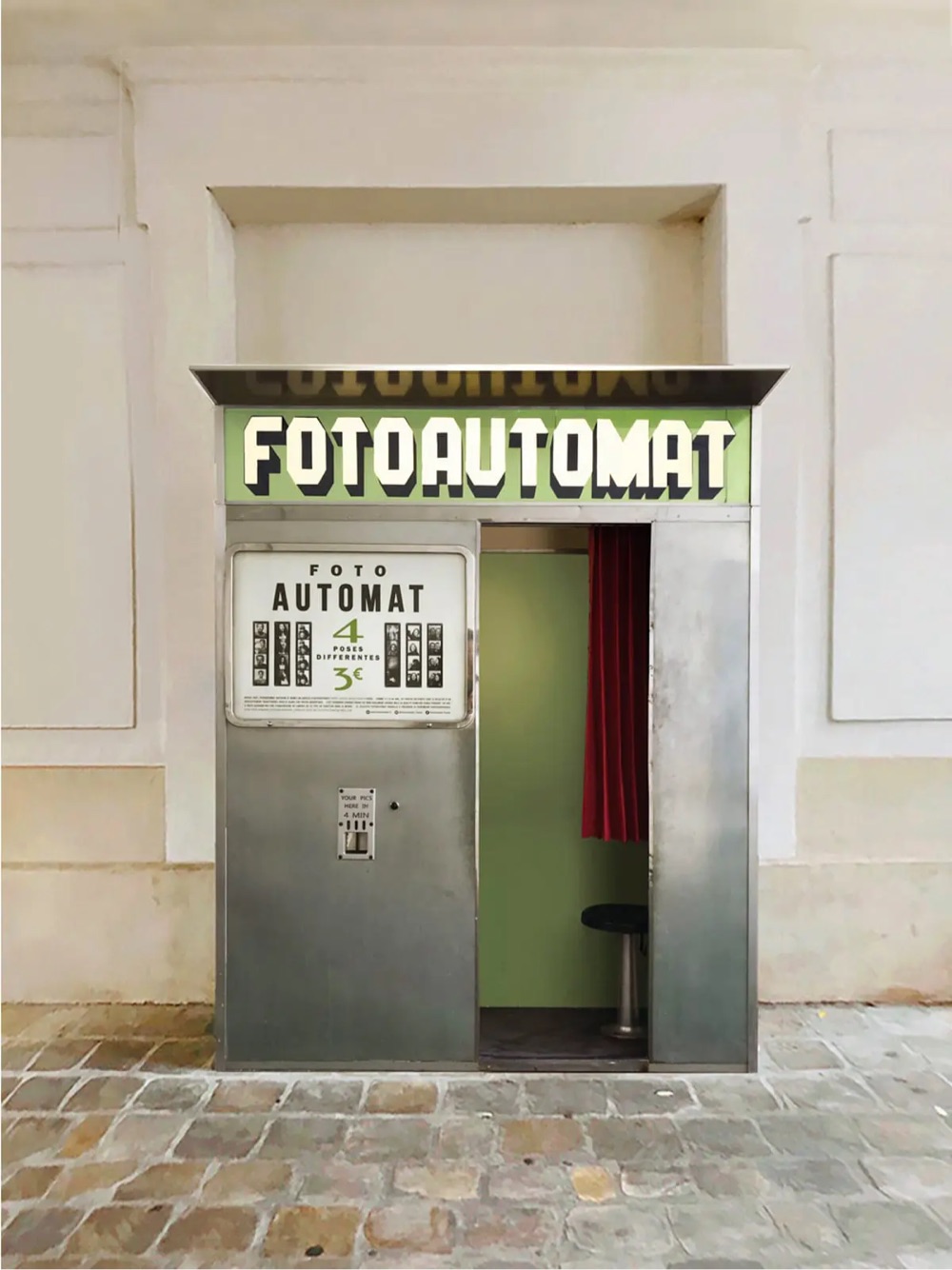 a vintage analog photo booth