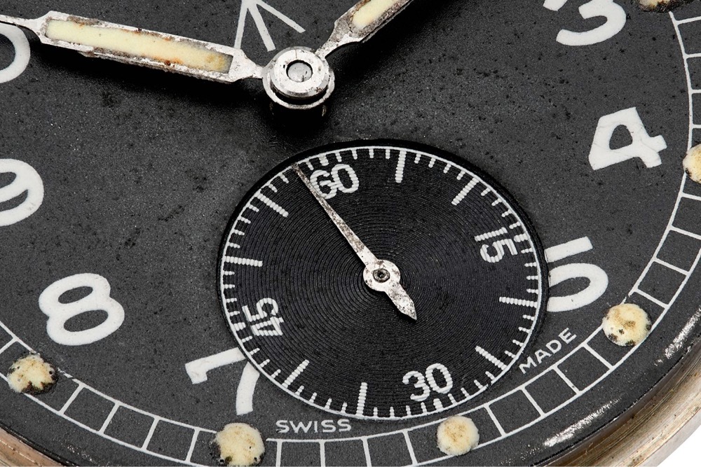 closeup view of the typography on a watch face